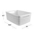 thumbnail image 2 of Curver Set of 6 Jute Basket Small Durable Resin Organization and Storage Basket Bin, White, 2 of 14