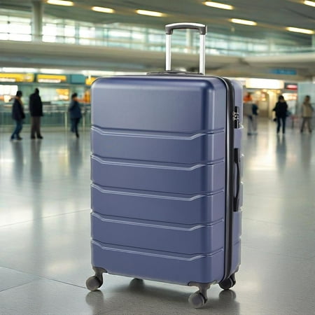 EDX 24 Inch Hardside Luggage, Expandable Rolling Luggage with TSA Lock and Spinner Wheels, Blue