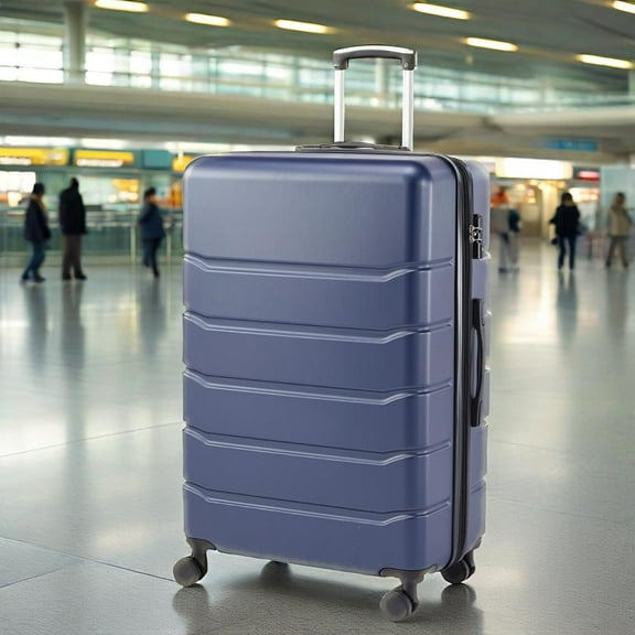 EDX 24 Inch Hardside Luggage, Expandable Rolling Luggage with TSA Lock and Spinner Wheels, Blue