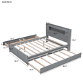 thumbnail image 6 of Queen Size Wood Storage Platform Bed with LED, 2 Drawers and 1 Twin Size Trundle, Pholstered Platform Bed, 6 of 12