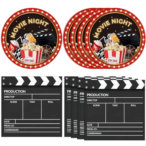 Juego de Artículos de Fiesta DURYGEN Temática de Cumpleaños Cinematográfico 40 Piezas