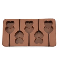 HomeLife 5 Grid Double Heart Shaped Silicone Non Stick Lolly Chocolate Cookie Candy Mold