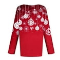 thumbnail image 6 of asdoklhq Mock Neck Sweatshirt Women Christmas Women's Fashion Tees Casual Round Neck Loose T Shirt Long Sleeve Christmas Print Shirt Multicolor 3X, 6 of 6