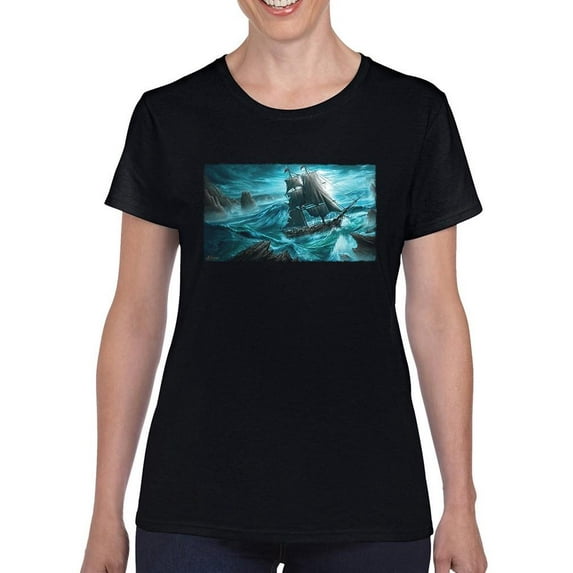 Dangerous Seas T-Shirt Women -Anthony Chirstou Designs, Female 5X-Large