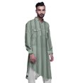thumbnail image 3 of Atasi Kurta Imprimée Col Mandarin Décontractée Chemise Ethnique Longue Kurta Asymétrique, 3 of 6