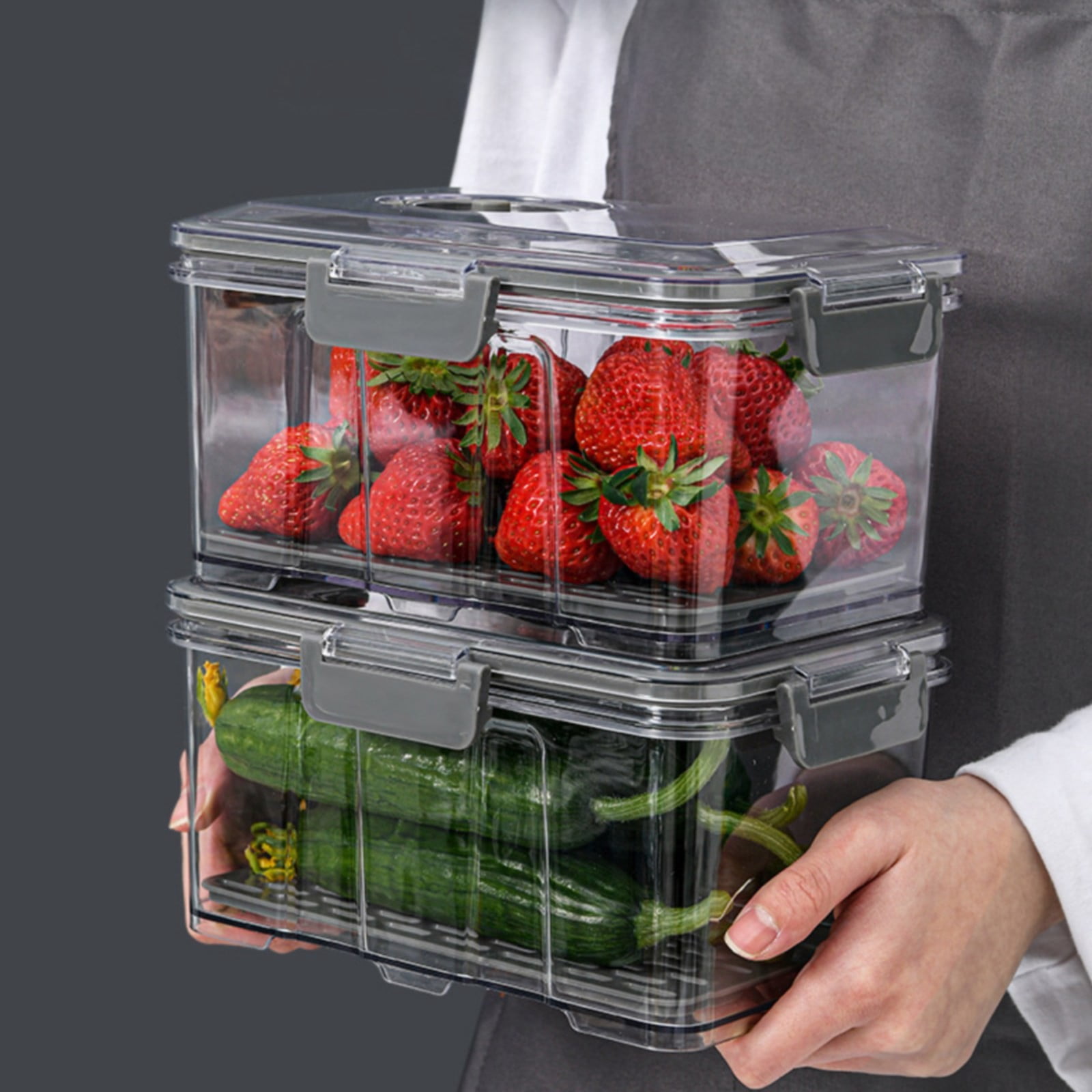 Huayishang Storage Box Vacuum Seal Containers Food Fresh Container for Vacuum Seal Vacuum Container, Kitchen Essentials Clearance Sale Grey