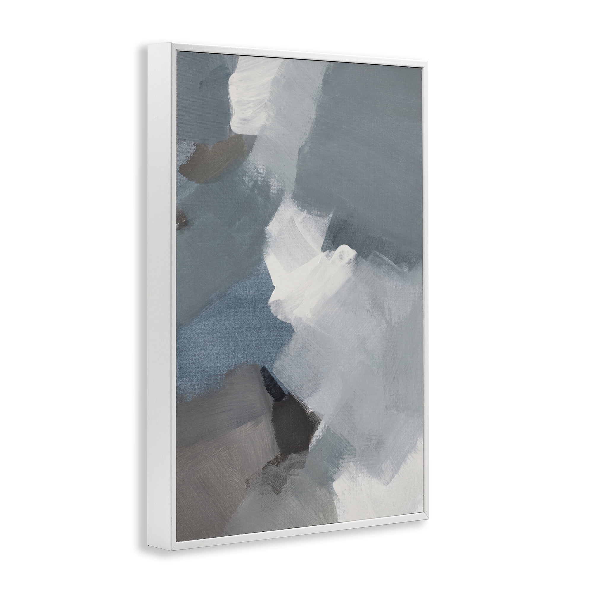 Stupell Industries Stormy Grey Abstract White Framed Giclee Art, design by Lanie Loreth