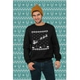 thumbnail image 2 of Old Glory Mens Flying Santa Sleigh Ugly Christmas Sweater Long Sleeve Sweatshirt, 2 of 6