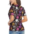thumbnail image 3 of Honeii Halloween Skeleton Print Women's Classic V-Neck T-Shirt,Womens Fashion Tops,Stylish Everyday Top for Women, Casual Summer Spring Outfits Clothes-XX-Large, 3 of 5
