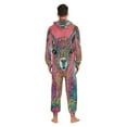thumbnail image 6 of Llama Flowers Adult Onesie Pajamas Slim Fit Christmas One Piece Suit Pjs for Women and Men Hooded Zipper, 6 of 7