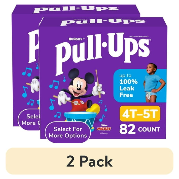 (2 pack) Pull-Ups Boys' Potty Training Pants, 4T-5T (38-50 lbs), 82 Count (Select for More)