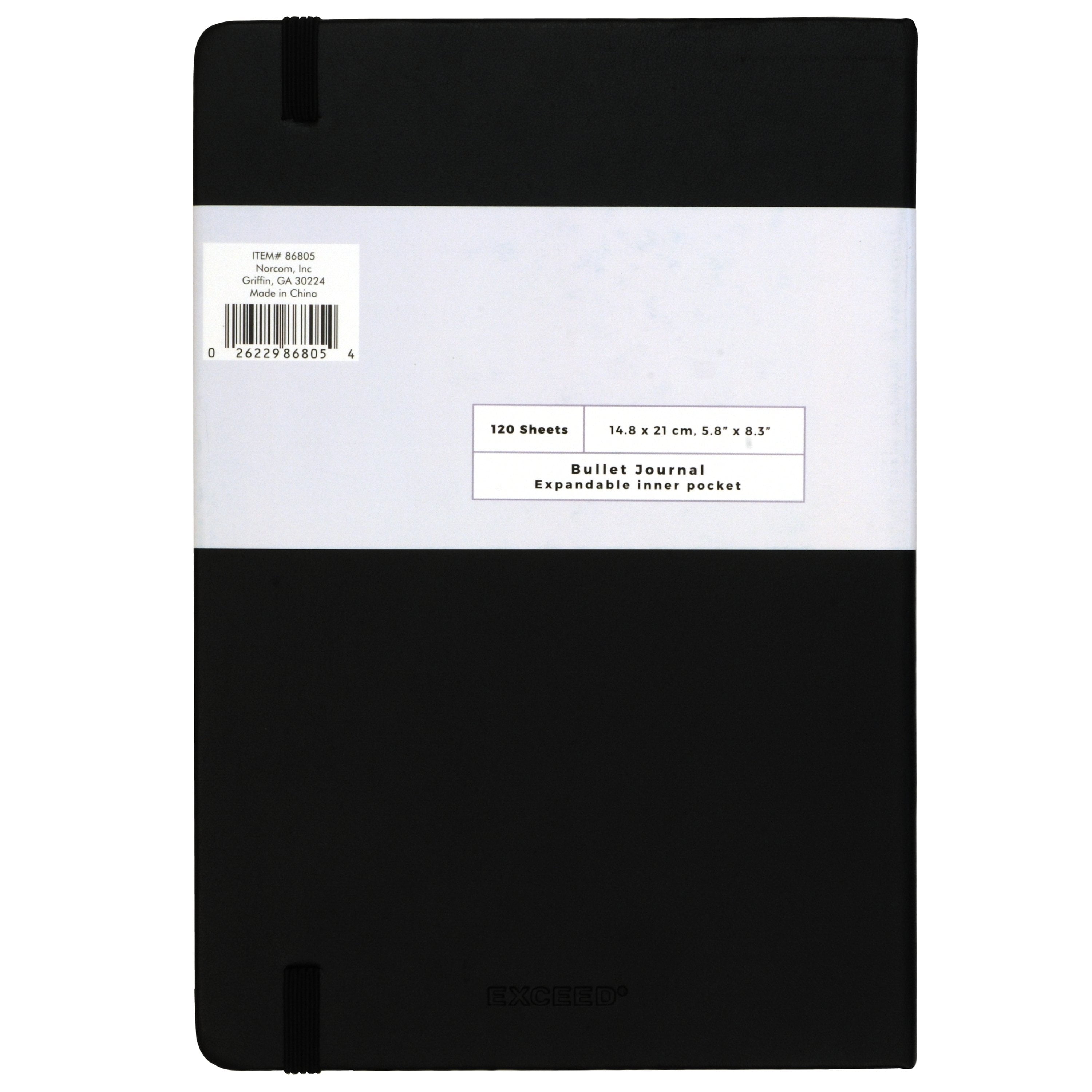 Exceed A5 Journal, Dot Grid, 120 Pages, 5.8" x 8.3", Black, 86805