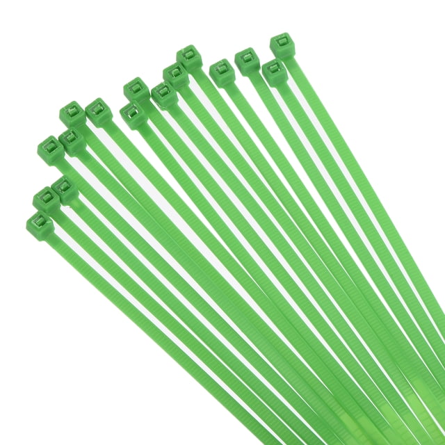 Uxcell 100PCS Bridas de Cable de 14 Pulgadas, Bridas de Nylon Autocierre con una Resistencia a la Tracción de 30 lbs para Uso Interior y Exterior, Verde