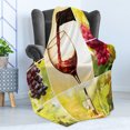 thumbnail image 4 of Wine Soft Flannel Fleece Throw Blanket, Habitat Collage Pouring Bottle and Leaves Farm Harvest Time in Autumn Village, Cozy Plush for Indoor and Outdoor Use, 50" x 70", Green Red, by Ambesonne, 4 of 5