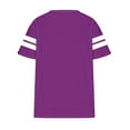 thumbnail image 5 of Royisotas Color Block Womens Tops Plus Size Short Sleeve Purple Plus Size Casual V-Neck Shirts for Women, 5 of 6