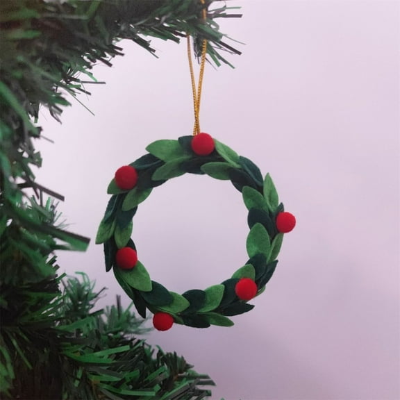 Gcvizuso Christmas Wreath, Christmas Wreaths for Front Door, Creative Christmas Wreath Christmas Tree Pendant Wall Hanging Living Room Bedroom Children's Room Home Accessories Crafts