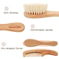 thumbnail image 5 of FNNMNNR 2 Pack Wooden Baby Hair Brush and Comb Set for Newborns and Toddlers | Natural Soft Bristles for Cradle Cap | Wood Bristles Baby Brush for Massage | Perfect for Baby, 5 of 7