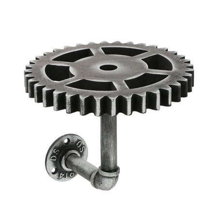 

1pc Industrial Style Iron Pipe Rack Bracket Vintage Gear Design Wall Bracket