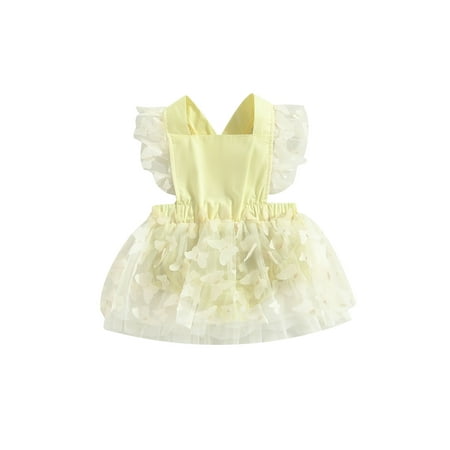 

Newborn Baby Girl 3D Butterfly Tulle Tutu Dresses Princess Overall Dress