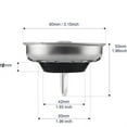 thumbnail image 4 of Kitchen Sink Plug Stopper Stainless Steel Strainer Waste Plug Rustproof Sink Basket Strainer for Standard Drains (3-1/2 inch) Argent, 4 of 7