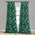 thumbnail image 2 of Floral Aquarelle Window Curtains, Bohemian Vibes Jungle Flowers Watercolor Style Art Pattern, Lightweight Decor 2-Panel Set with Rod Pocket, Pair of - 28"x84", Fern Green and Dark Teal, by Ambesonne, 2 of 3