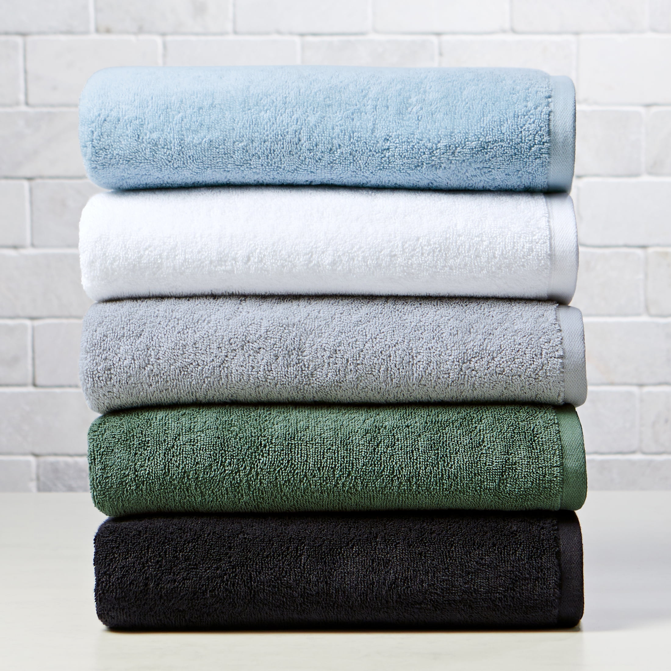 Better Homes & Gardens PowerLoft 6 Piece Bath Towel Set, Green Ash