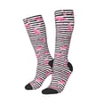 thumbnail image 2 of Vsdgher Flamingos Print Thigh High Socks Extra Long Stretchy Sock Women Over Knee High Opaque Stocking Daily Wear, 2 of 5