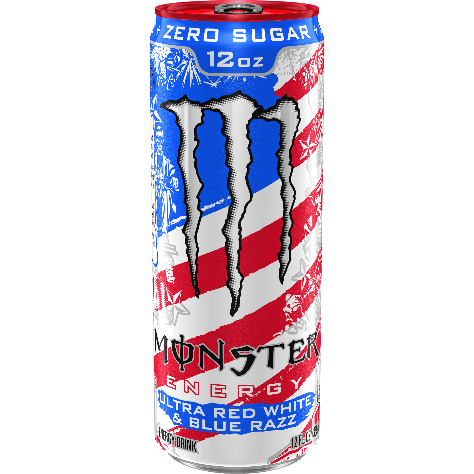 Monster Energy Ultra  (Red, White, Blue Razz), Zero Sugar Energy Drink, 12 fl oz Cans, 6-Pack