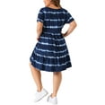 thumbnail image 3 of Agnes Orinda Plus Size Dress for Women Short Sleeve Empire Waist Casual Swing T-Shirt Dress, 3 of 5