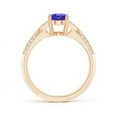 thumbnail image 2 of ANGARA Natural Oval 1.25 ct Tanzanite Solitaire Ring with Pave Diamonds in 14K Rose Gold for Women (Size-8x6mm) | December Birthstone, Anniversary, Jewelry Gift for Women | Natural Tanzanite Ring, 2 of 7