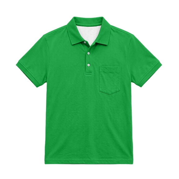 OGLCCG Boys Short Sleeve Golf Shirts Kids Summer Casual School Uniform Shirts Solid Color Collard Dress Tops Tees 2-15 Years