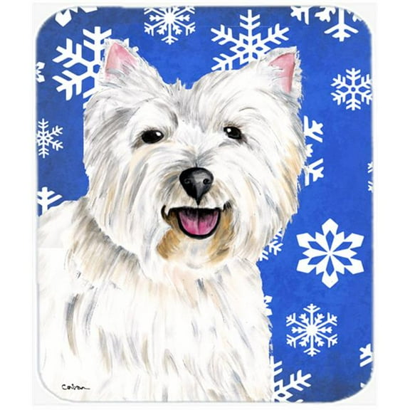 Westie Winter Snowflakes Holiday Mouse Pad, Hot Pad or Trivet