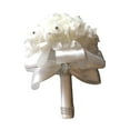 thumbnail image 4 of balikha Bride Bouquet Artificial Flowers Ornament Decor Wedding Bouquets Tossing Bouquet for Ceremony Festival Anniversary Engagement White, 4 of 9