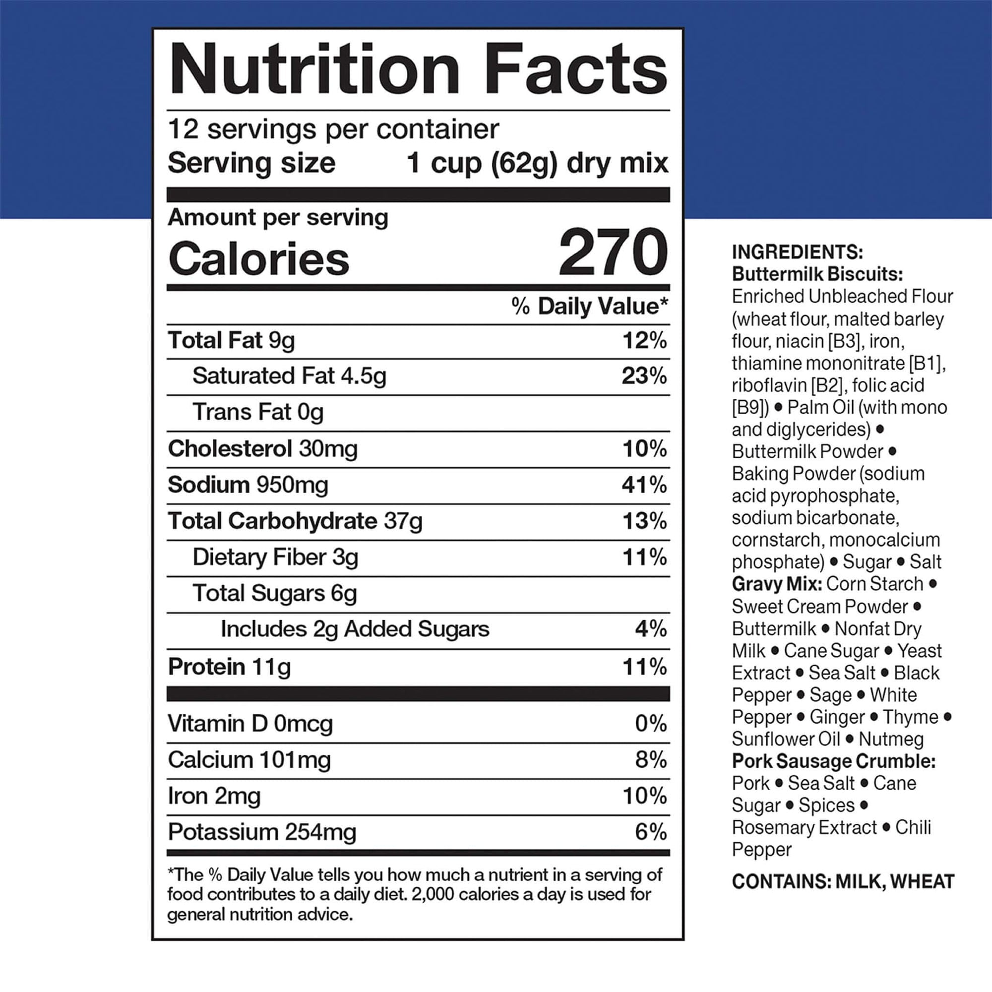 (Pack of 1 Can) Newly Launched Mountain House Biscuits & Gravy  Freeze Dried Survival Emergency Camping Food Fully Cooked #10 / 12 Servings / Can