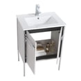 thumbnail image 3 of Fine Fixtures  Oakville Bathroom Vanity  with White Ceramic Sink Mild Grey Oak - Chrome Hardware 24 Inch, 3 of 7