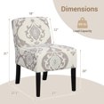 thumbnail image 3 of Gymax 4PCS Armless Accent Chair w/ Rubber Wood Legs Modern Vanity Chair for Bedroom Beige Floral, 3 of 9