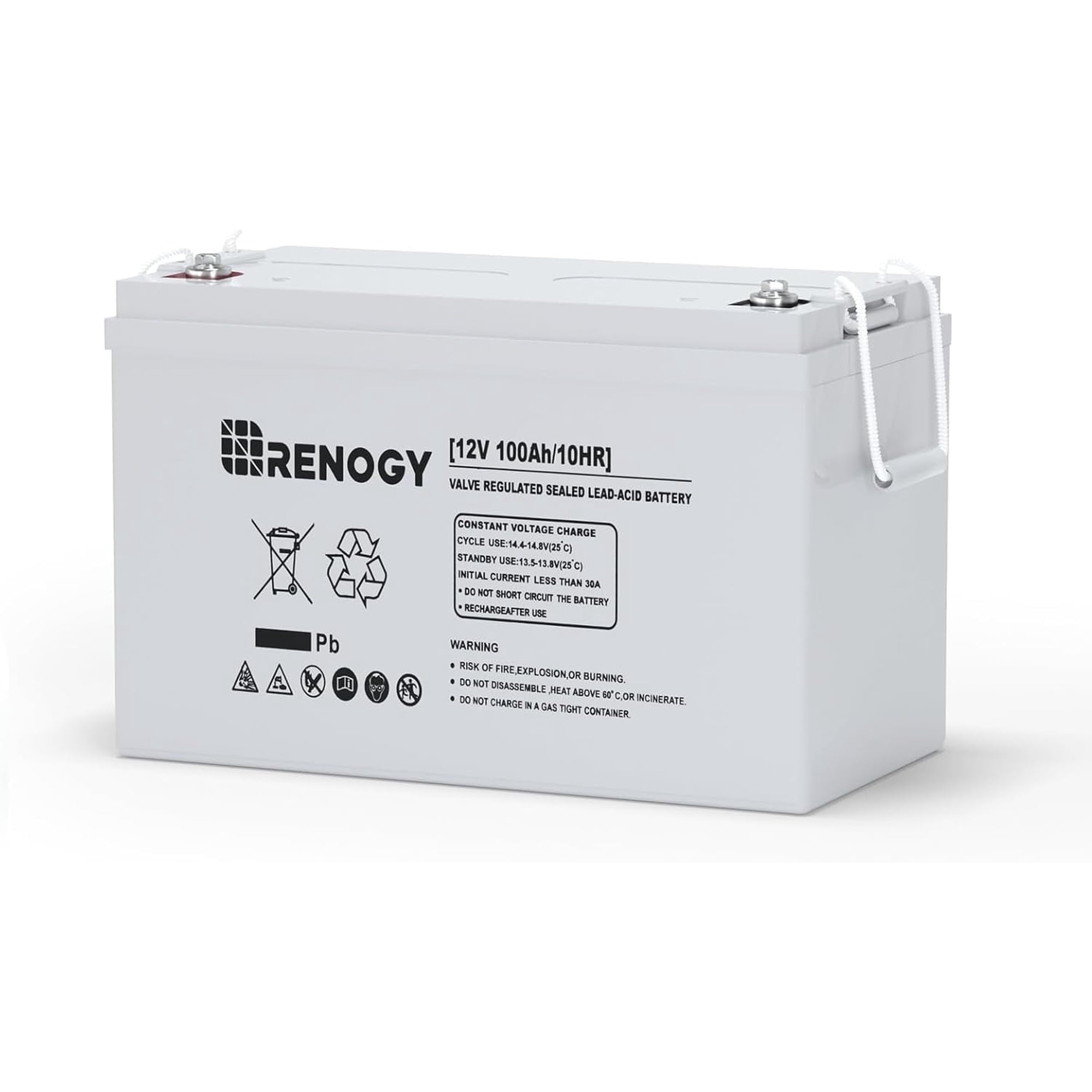 Renogy 12V Deep Cycle AGM Automotive Battery, Top Post
