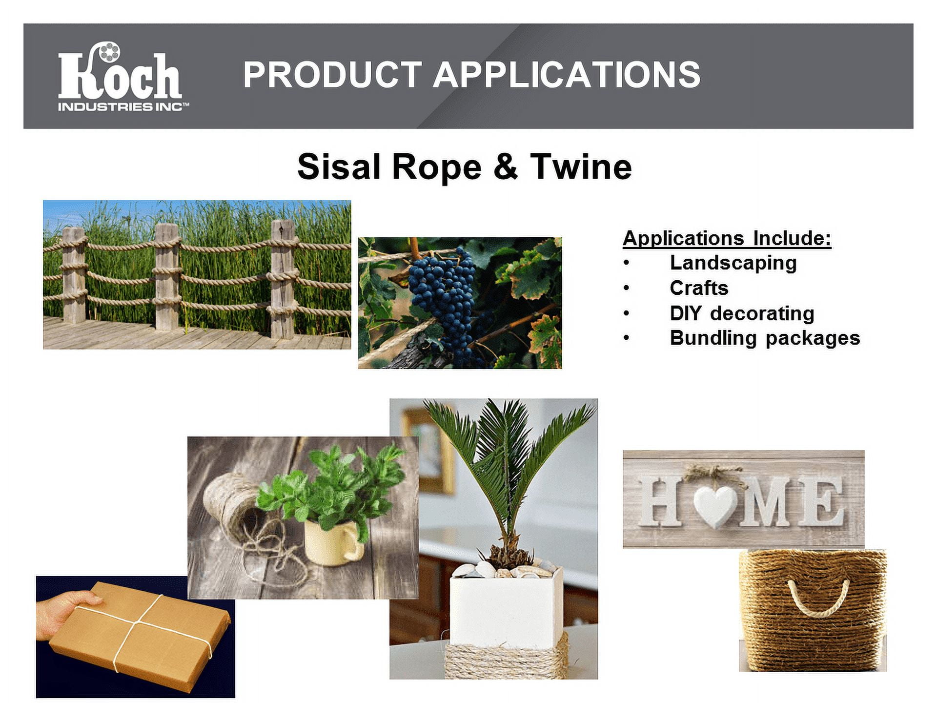 Hyper Tough Item# 8010L-HT, Sisal Twisted Rope, Natural Color, 1/4" x 100', 1 Each