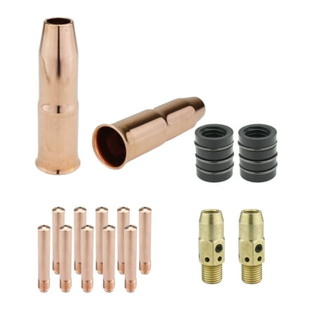 

MIG Gun Consumables Kit - Compatible with Lincoln/Magnum 300 & 400 and Tweco #3 & #4 - 54A Diffuser - 34A Insulator - Tip: 0.045 - 24A Nozzle: 3/4