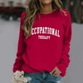thumbnail image 2 of Women'S Sweatshirt Womens Long Sleeve Sweatshirt Womens Pullover Red Crewneck Trendy Winter Clothes for Womens Fashion, 2 of 8