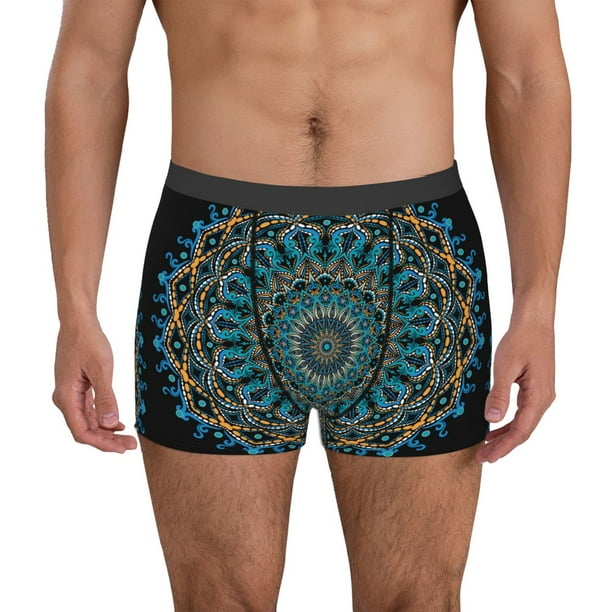 Balery Mandala Calzoncillos bóxer para hombre, ropa interior de algodón suave y transpirable con cinturilla de nailon-Medium