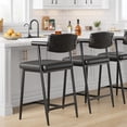 thumbnail image 2 of GOGRANT Counter Height Bar Stools with Footrest and Wood Back - Set of 2, Red, 2 of 7