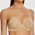 thumbnail image 5 of MELENECA Women's Stay Put Padded Cup with Lift Underwire Push Up Strapless Bras Almond 32DD, 5 of 5