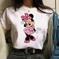 thumbnail image 1 of Nueva camiseta de Minnie Mouse Kawaiii, camiseta de Disney para mujer, camiseta divertida, camisetas negras de moda para mujer, ropa de calle de manga corta, 1 of 2
