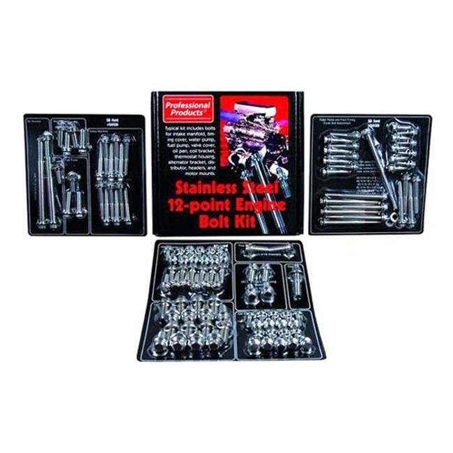 Professional Products 54130 12 Ponit Stainless Steel Engine Bolt Kit