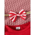 thumbnail image 5 of Liacowi Baby Girls 3Pcs Christmas Outfits Long Sleeve Romper + Striped Print Pants Set Infant Clothes, 5 of 9