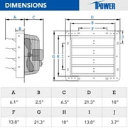 iPower 16 inch 1200 CFM Shutter Exhaust Fan Aluminum High Speed Vent Fan