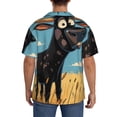 thumbnail image 3 of Balery Whimsical Cartoon Cow Camisa Casual de Manga Corta con Botones para Hombre, Texturizada, Estilo Cubano, para Playa, Verano-Medium, 3 of 5