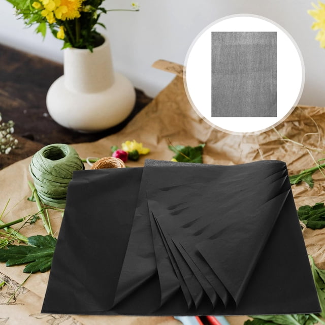 OULII 36Pcs Black Tissue Paper for Wrapping and Craft Projects Lightweight Breathable Sheets