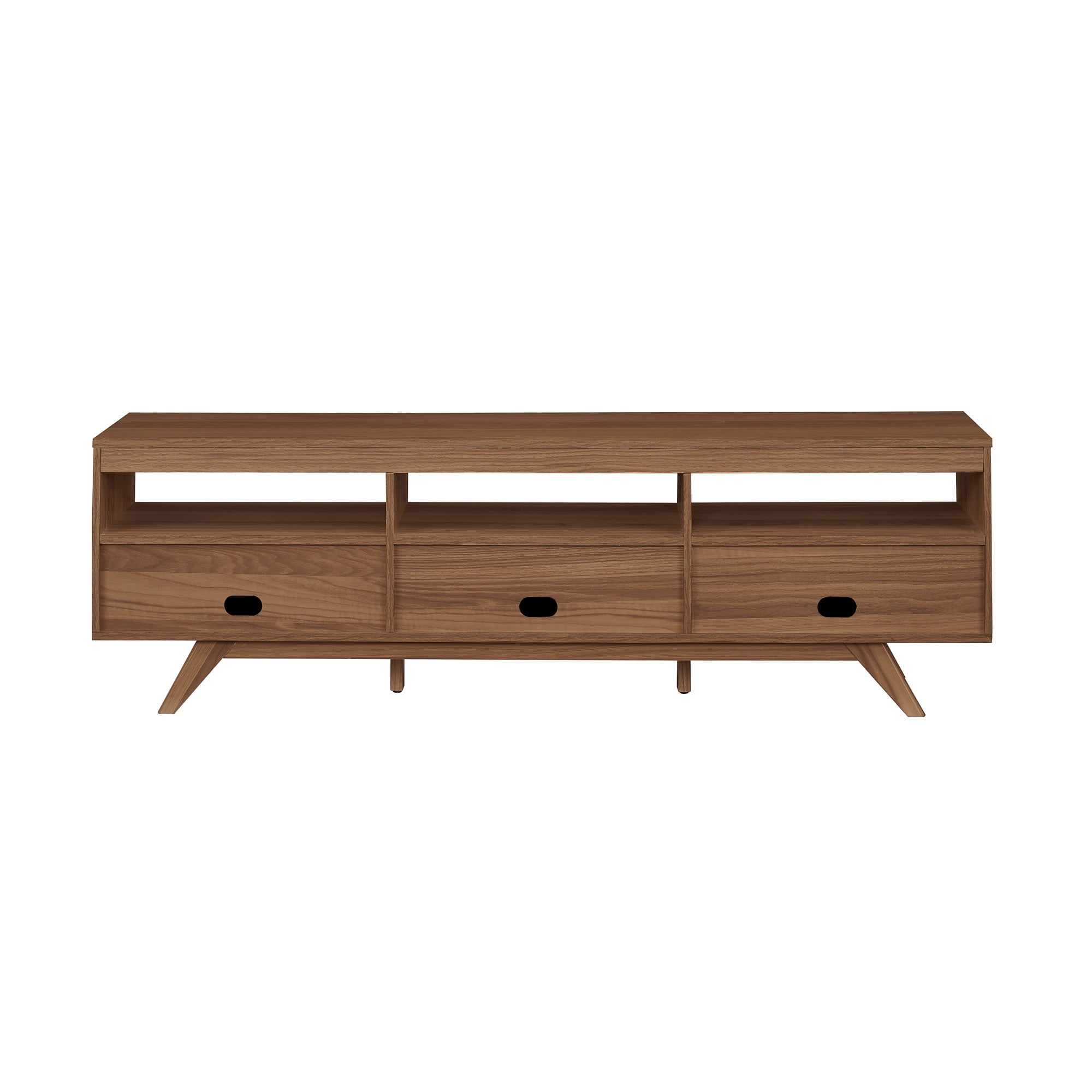 Walker Edison Mid-Century Modern Storage TV Stand for TVs up to 80”, Mocha
